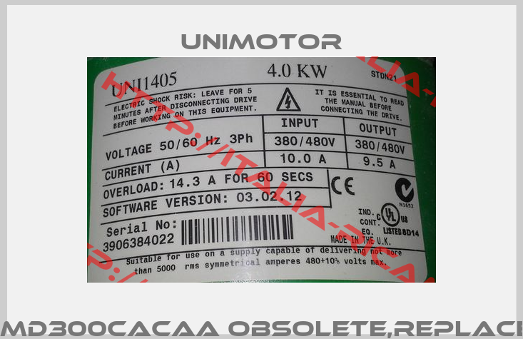 Inverter For Motor For 115UMD300CACAA obsolete,replacement 115U3D300CACAA115240 -0