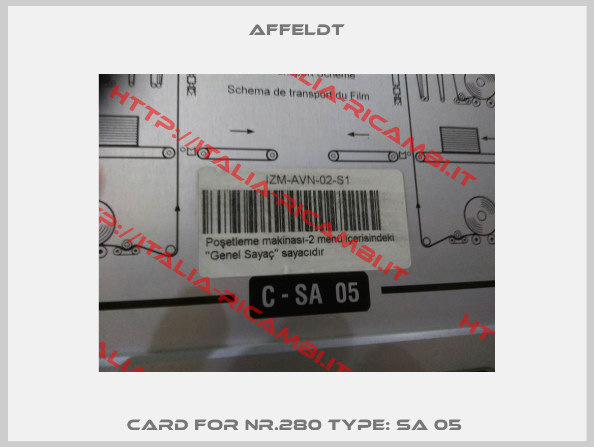 card for Nr.280 Type: SA 05 -2
