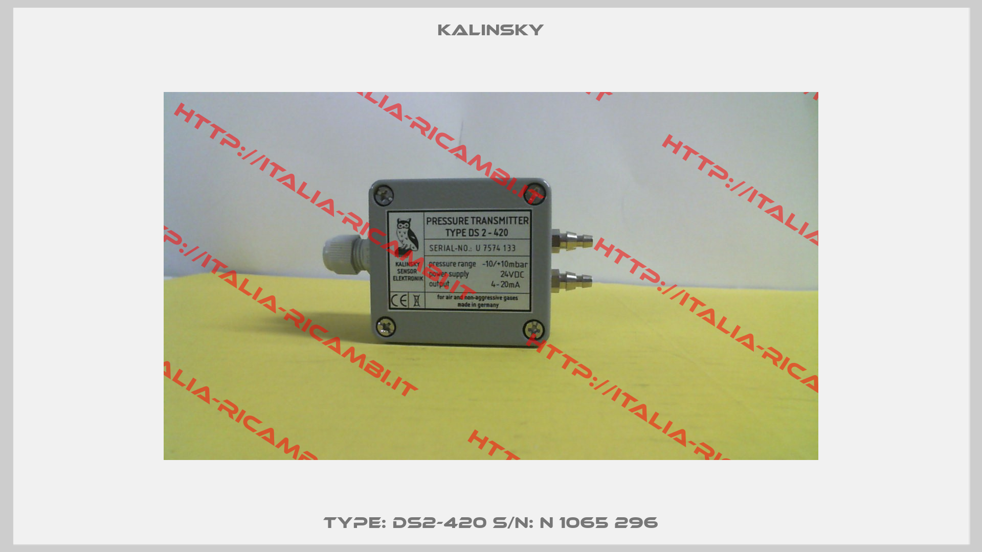 Type: DS2-420 S/N: N 1065 296-1
