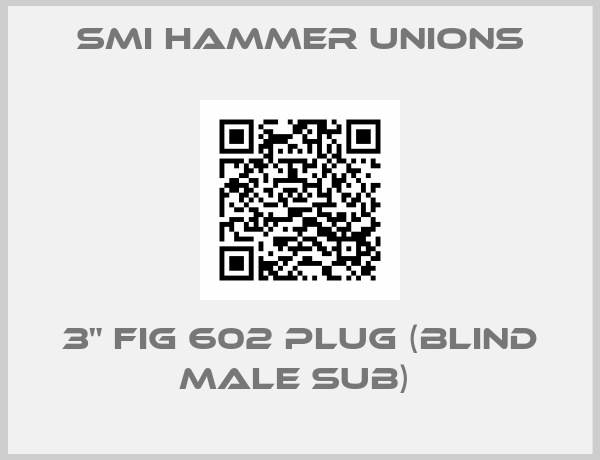 SMI Hammer unions-3" FIG 602 PLUG (BLIND MALE SUB) 
