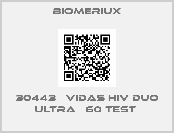 Biomeriux-30443   VIDAS HIV DUO ULTRA   60 TEST 