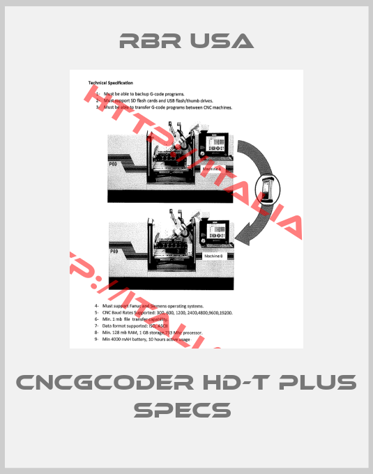 RBR USA-CncGcoder HD-T Plus Specs 