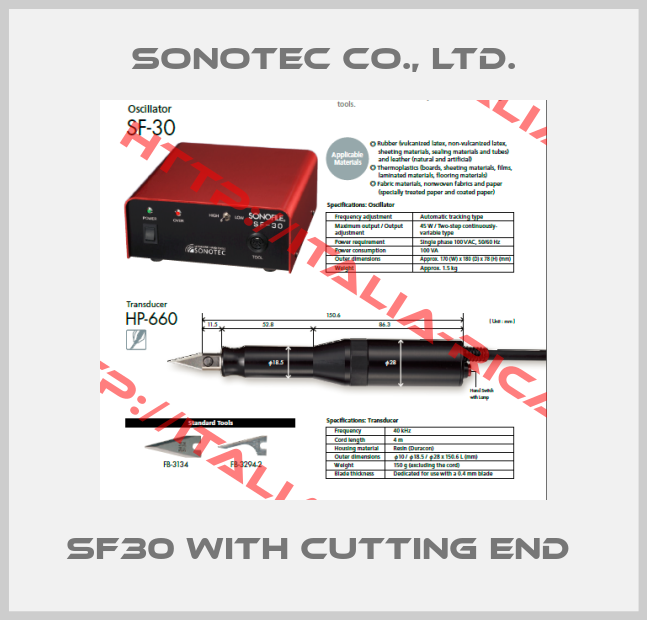 Sonotec Co., Ltd.-SF30 with cutting end 