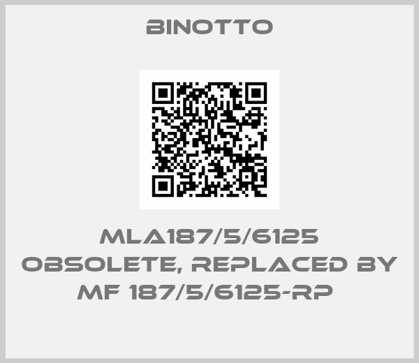 BINOTTO-MLA187/5/6125 Obsolete, replaced by MF 187/5/6125-RP 
