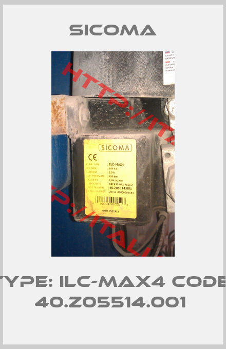 SICOMA-TYPE: ILC-MAX4 CODE: 40.Z05514.001 