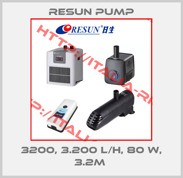 Resun Pump-3200, 3.200 L/H, 80 W, 3.2M 
