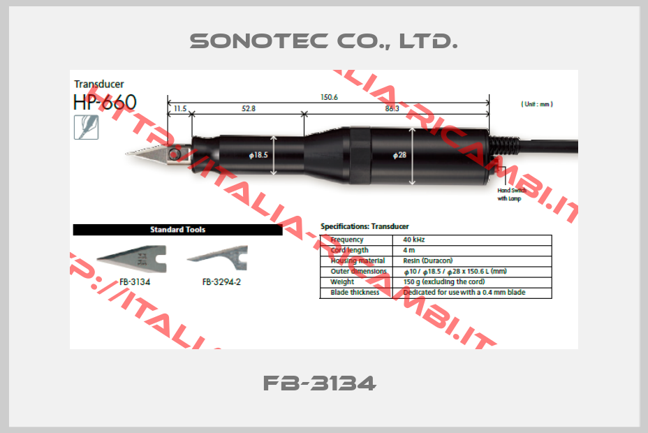 Sonotec Co., Ltd.-FB-3134 