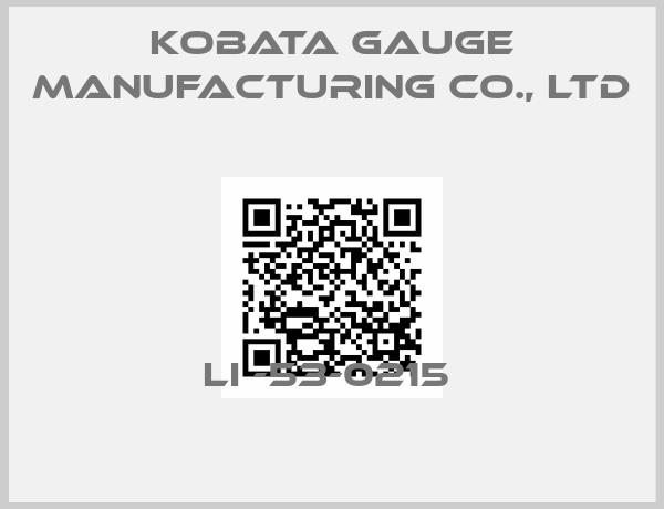 KOBATA GAUGE MANUFACTURING CO., LTD-LI -53-0215 