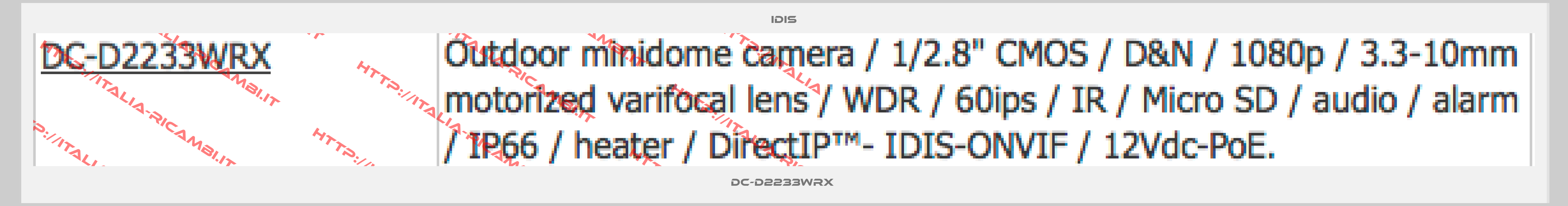 IDIS-DC-D2233WRX 