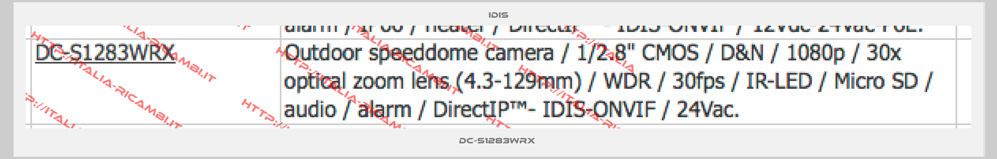 IDIS-DC-S1283WRX 