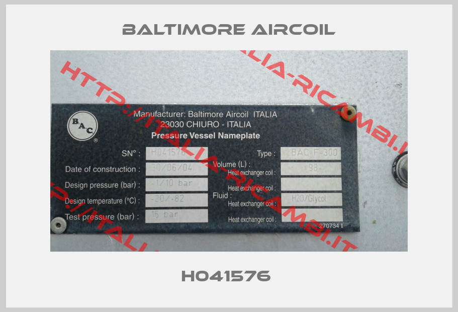 Baltimore Aircoil-H041576 