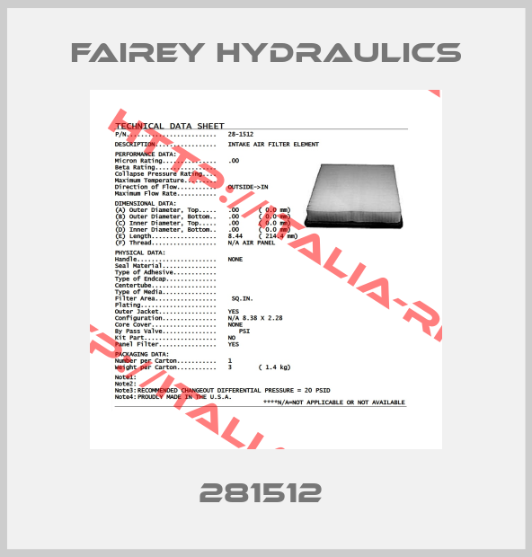 Fairey Hydraulics-281512 