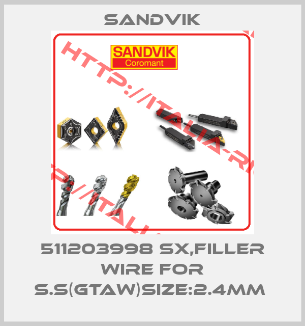 Sandvik-511203998 SX,FILLER WIRE FOR S.S(GTAW)SIZE:2.4MM 