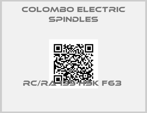 Colombo Electric Spindles-RC/RA 135 HSK F63 
