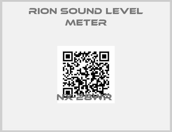 RION Sound Level Meter-NX-28WR 