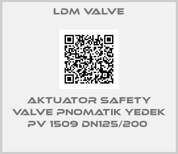 LDM Valve-AKTUATOR SAFETY VALVE PNOMATIK YEDEK PV 1509 DN125/200 