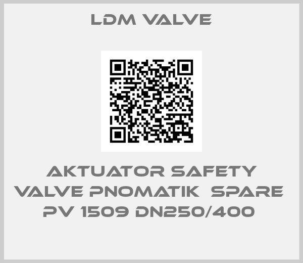 LDM Valve-AKTUATOR SAFETY VALVE PNOMATIK  SPARE  PV 1509 DN250/400 