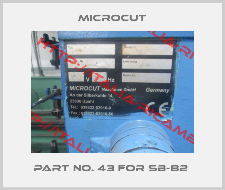 Microcut-Part No. 43 For SB-82 