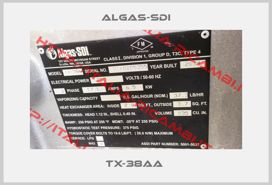 ALGAS-SDI-TX-38AA 