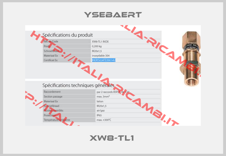 YSEBAERT-XW8-TL1 
