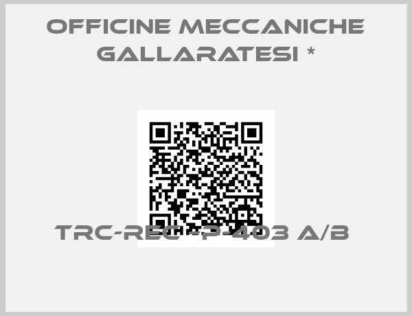 Officine Meccaniche Gallaratesi *-TRC-REC –P-403 A/B 