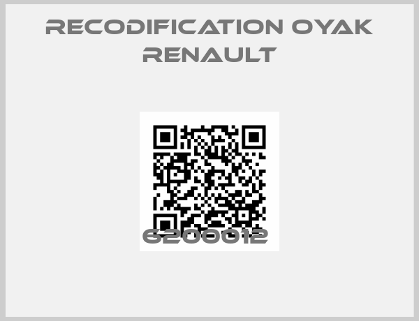 RECODIFICATION OYAK RENAULT-6200012 