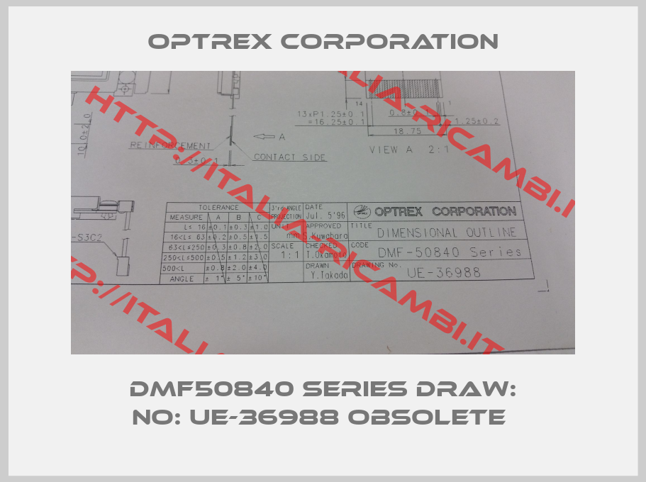 Optrex Corporation-DMF50840 Series Draw: No: UE-36988 obsolete 