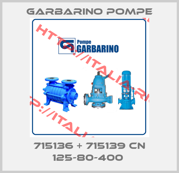 Garbarino Pompe-715136 + 715139 CN 125-80-400 