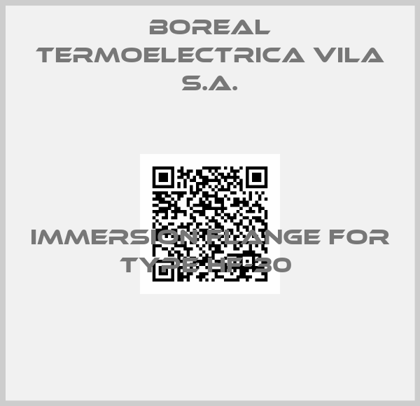Boreal TERMOELECTRICA VILA S.A.-Immersion flange for Type HF-30 