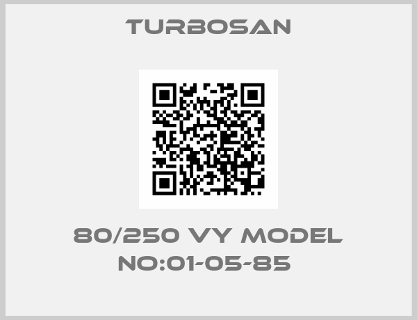 Turbosan-80/250 VY MODEL NO:01-05-85 