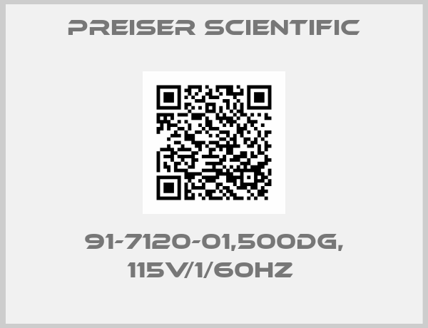 Preiser Scientific-91-7120-01,500DG, 115V/1/60HZ 