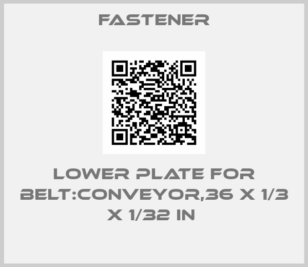 Fastener-LOWER PLATE FOR BELT:CONVEYOR,36 X 1/3 X 1/32 IN 