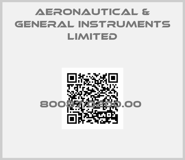 AERONAUTICAL & GENERAL INSTRUMENTS LIMITED-80087/0200.00 