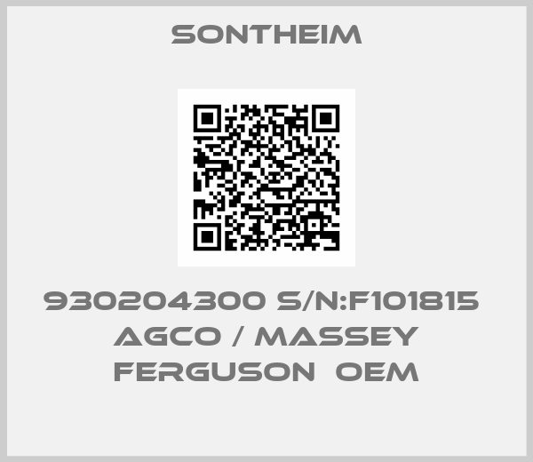 Sontheim-930204300 S/N:F101815  AGCO / Massey Ferguson  oem
