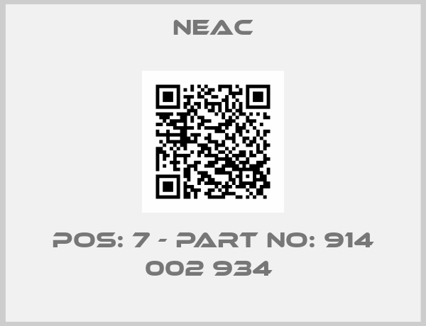 NEAC-POS: 7 - PART NO: 914 002 934 