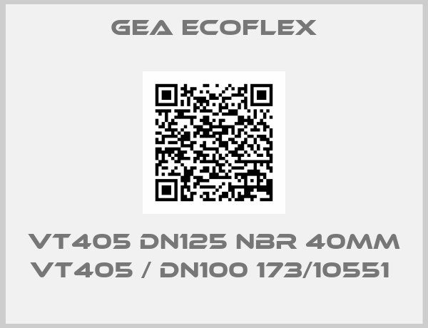 GEA Ecoflex-VT405 DN125 NBR 40MM VT405 / DN100 173/10551 