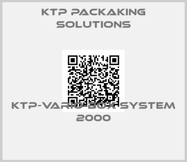 Ktp Packaking Solutions-KTP-Vario-Box System 2000