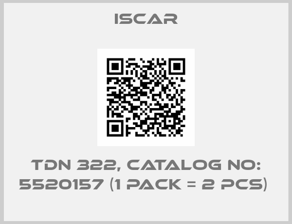 Iscar-TDN 322, Catalog No: 5520157 (1 Pack = 2 Pcs) 
