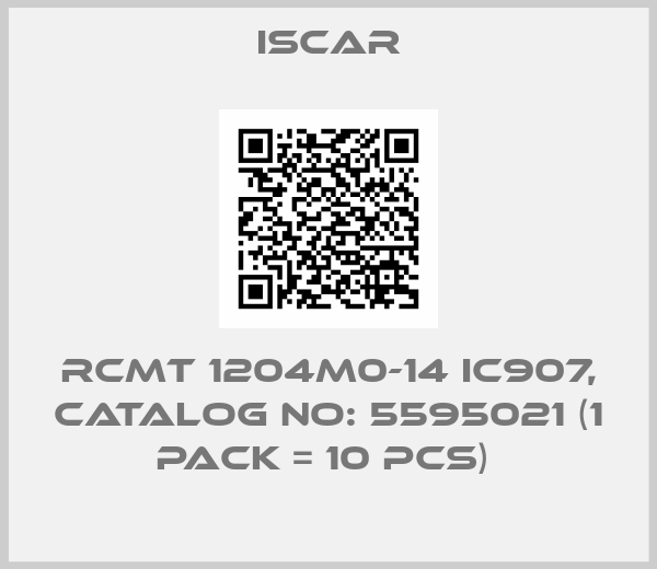 Iscar-RCMT 1204M0-14 IC907, Catalog No: 5595021 (1 Pack = 10 Pcs) 