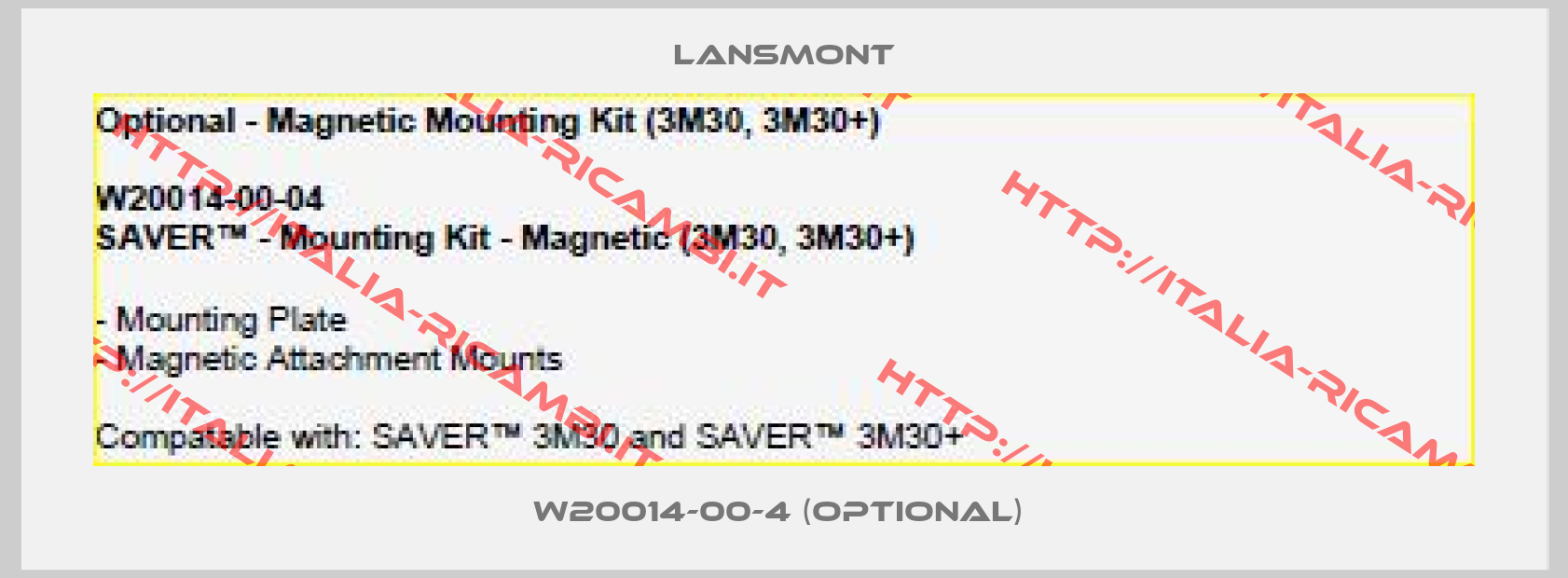 Lansmont-W20014-00-4 (optional) 