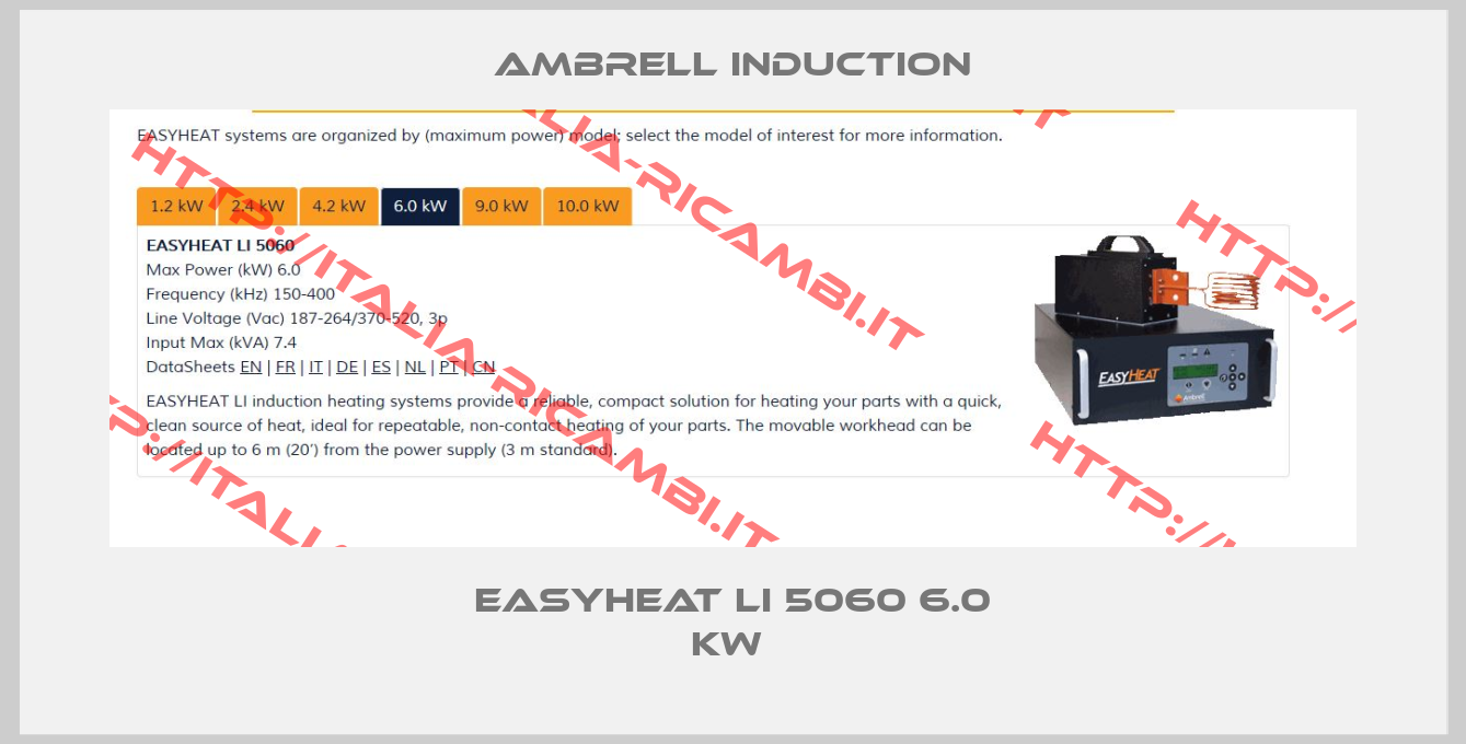 Ambrell Induction-EASYHEAT LI 5060 6.0 kW 