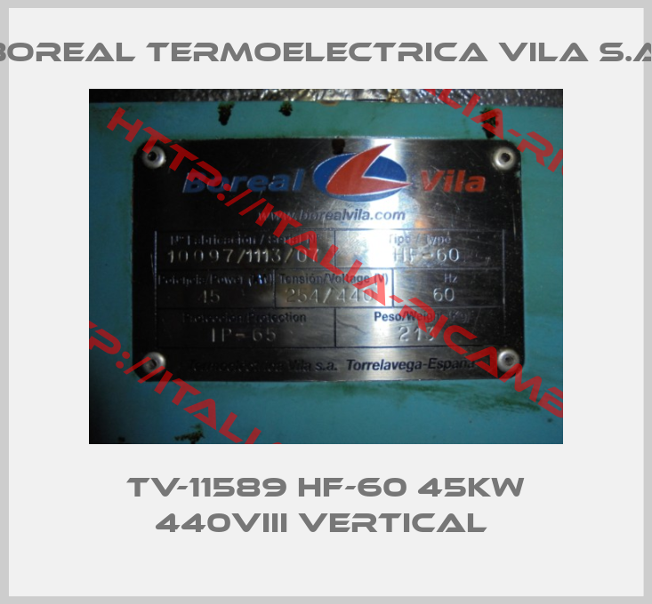 Boreal TERMOELECTRICA VILA S.A.-TV-11589 HF-60 45KW 440VIII VERTICAL 