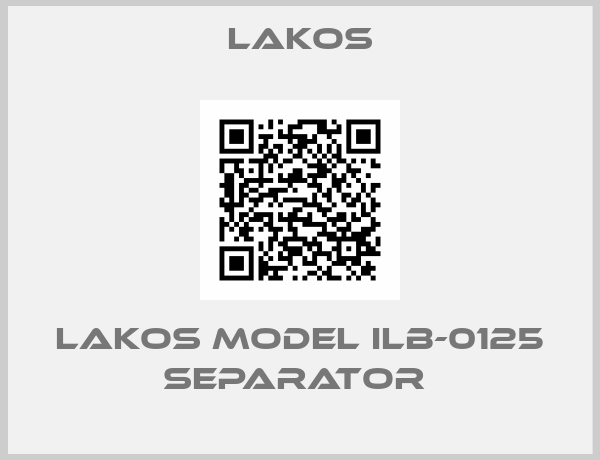 Lakos-Lakos Model ILB-0125 Separator 