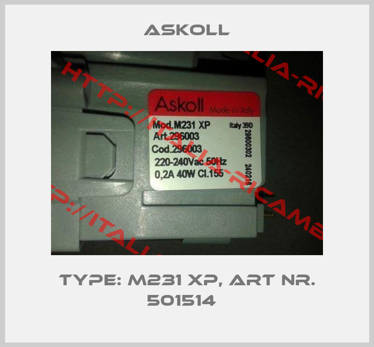 Askoll-type: M231 XP, Art Nr. 501514  