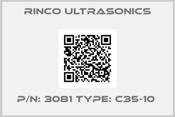 Rinco Ultrasonics-P/N: 3081 Type: C35-10 