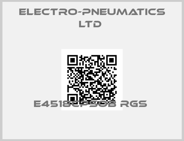 Electro-Pneumatics Ltd -E4518CPSOB RGS 