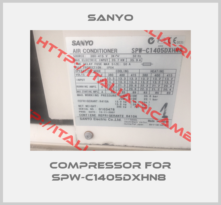 Sanyo-Compressor for SPW-C1405DXHN8 
