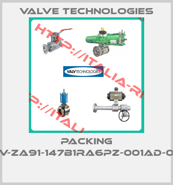 Valve Technologies-PACKING PCV-ZA91-147B1RA6PZ-001AD-0X2 