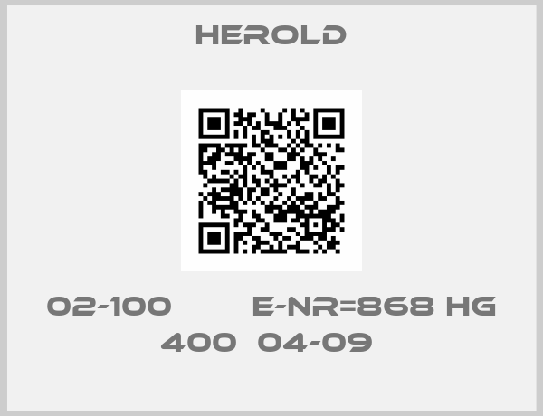 HEROLD-02-100        E-nr=868 HG 400  04-09 