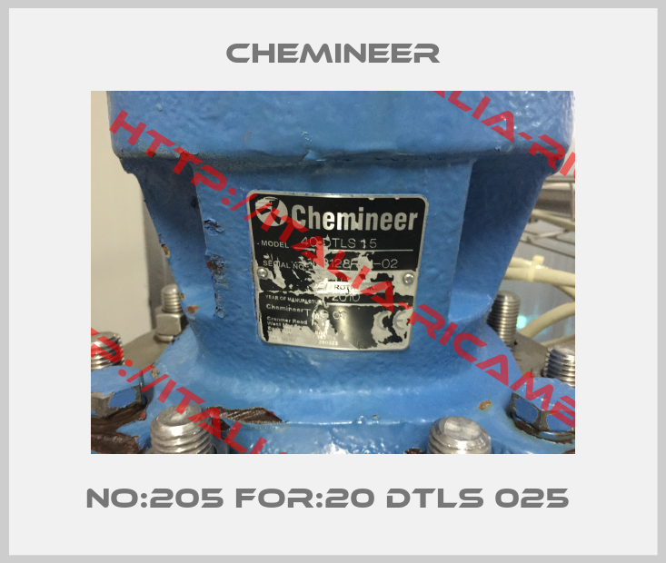 Chemineer-No:205 For:20 DTLS 025 